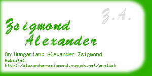 zsigmond alexander business card